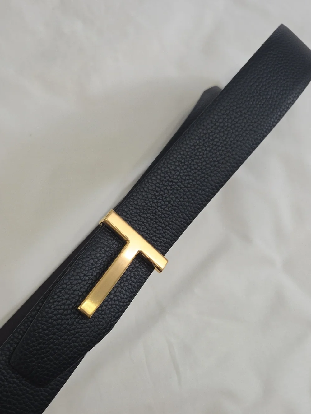 Tom Ford Reversible Brown Black Leather Belt Gold Buckle